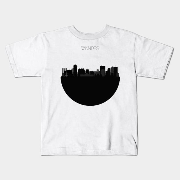 Winnipeg Skyline Kids T-Shirt by inspirowl